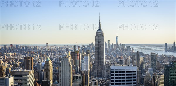 View of Midtown and Downtown Manhattan and Empire State Building from Top of the Rock Observation Center