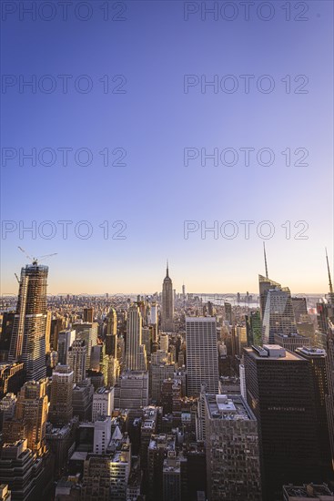 View of Midtown and Downtown Manhattan and Empire State Building from Top of the Rock Observation Center