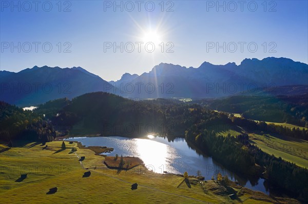 Aerial view Lake Geroldsee