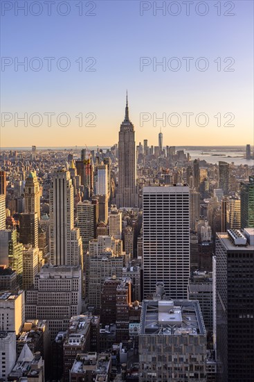 View of Midtown and Downtown Manhattan and Empire State Building from Top of the Rock Observation Center