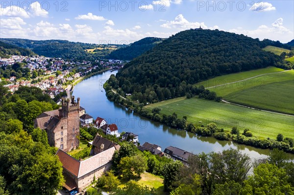 Aerial view of the Vierburgeneck Schadeck Castle