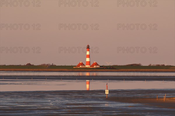 Lighthouse Westerheversand in evening light