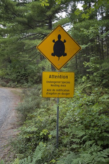 Warning sign on the way