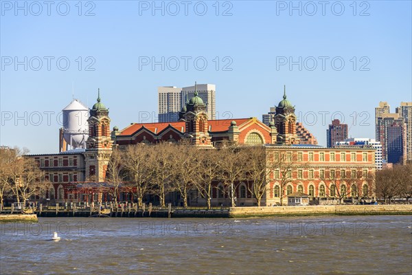 View from Hudson River to Memorial Museum of Immigration