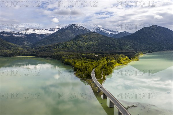 Sylvenstein lake and Faller-Klamm bridge