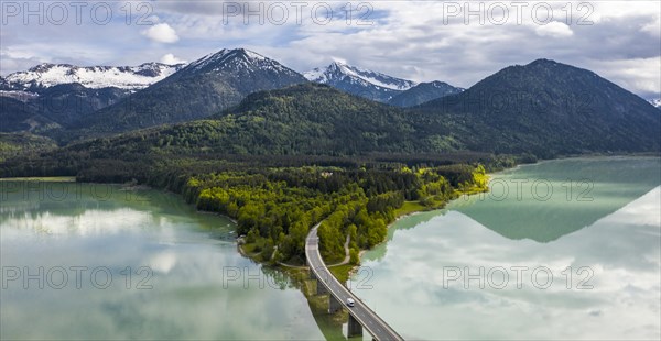 Sylvenstein lake and Faller-Klamm bridge