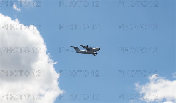 Military transport aircraft in flight