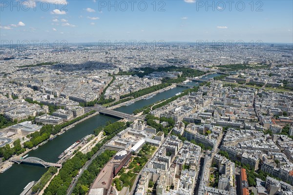 City view with the river Seine