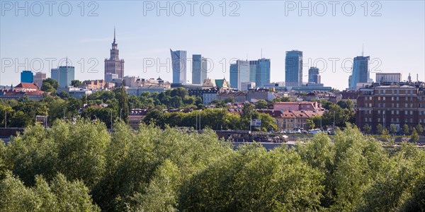 View of skyline with skyscrapers and culture palace