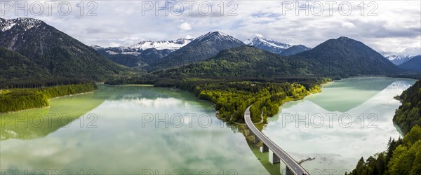 Sylvenstein lake and Faller-Klamm bridge