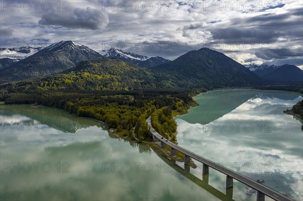 Sylvenstein lake and Faller-Klamm bridge