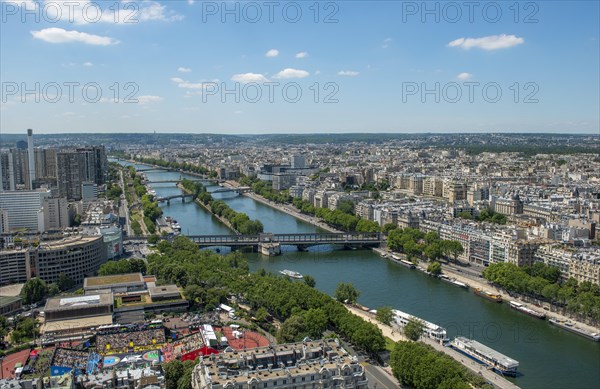 City view with river Seine and bridges