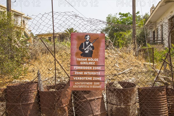 Fenced ghost town Varosha near Famagusta