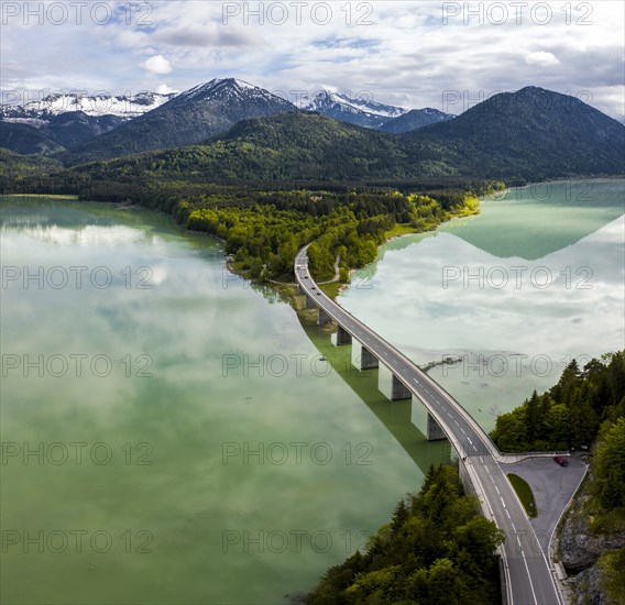 Sylvenstein lake and Faller-Klamm bridge