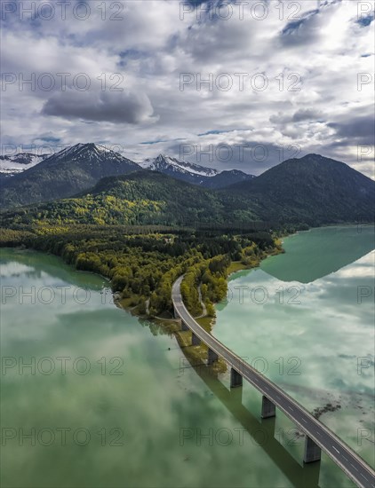 Sylvenstein lake and Faller-Klamm bridge