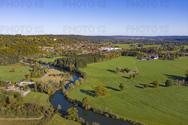 River course of the Loisach near Eurasburg