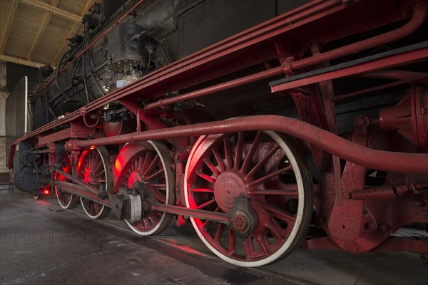 Driving wheels of the Slovenian mountain fast train steam locomotive 06-013