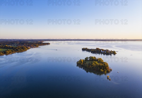 Islands Krautinsel and Fraueninsel in Chiemsee