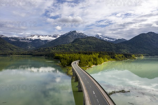 Sylvenstein lake and Faller-Klamm bridge