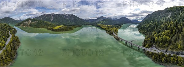 Sylvenstein lake and Faller-Klamm bridge