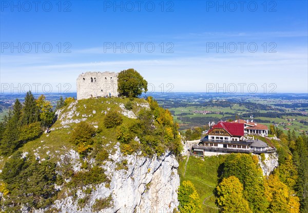 View of Falkenstein Castle Ruin and Falkenstein Castle Hotel