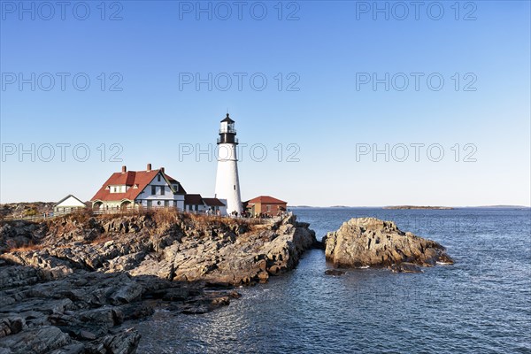 Lighthouse on rocky coast