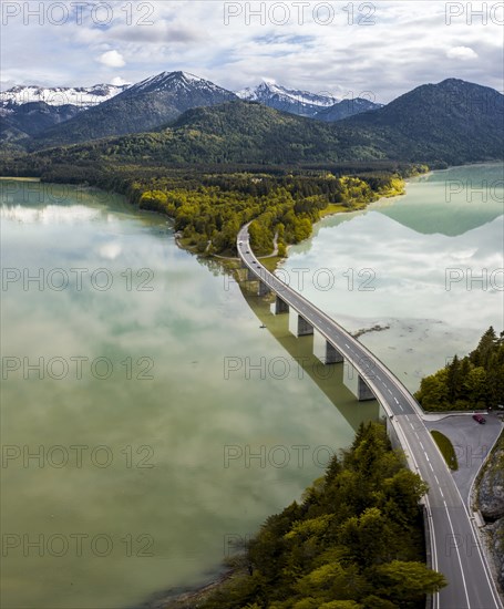 Sylvenstein lake and Faller-Klamm bridge