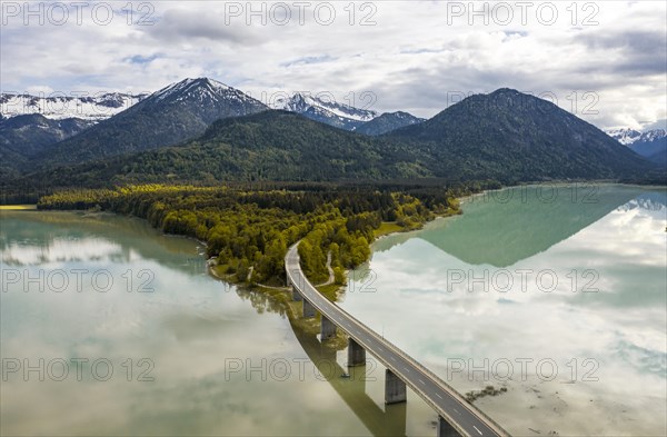 Sylvenstein lake and Faller-Klamm bridge