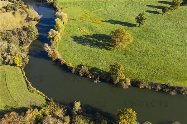 River course of the Loisach near Eurasburg