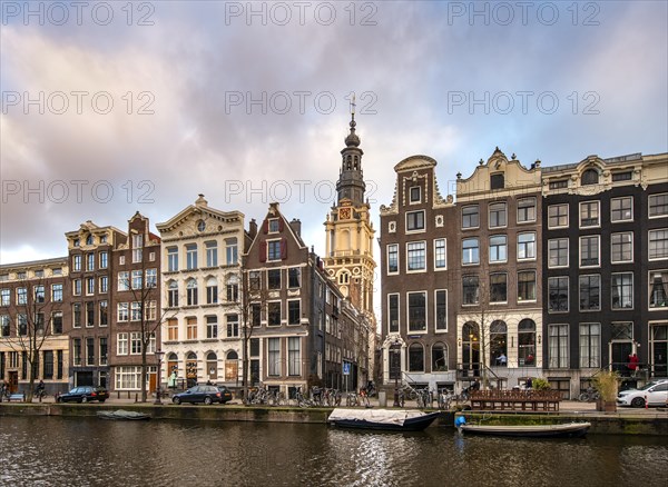 Historic houses at the Kloveniersburgwal with Zuiderkerk