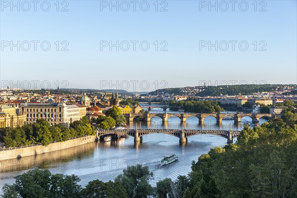 City view with bridges over the Vltava River