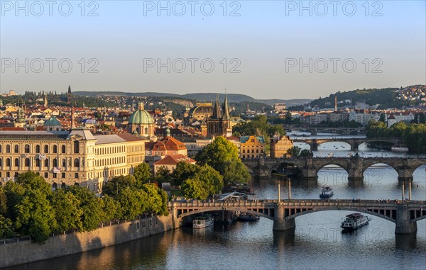 City view with bridges over the Vltava River