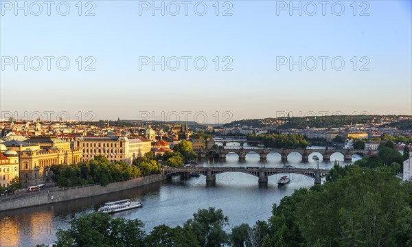 City view with bridges over the Vltava River