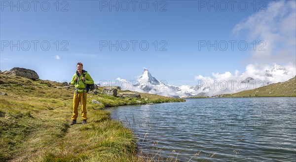 Hiker at Lake Stellisee