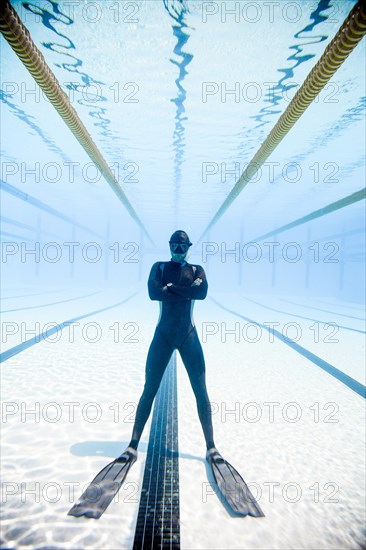 Diver standing in the middle of the Pool