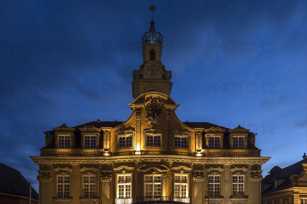 Illuminated baroque town hall from 1735