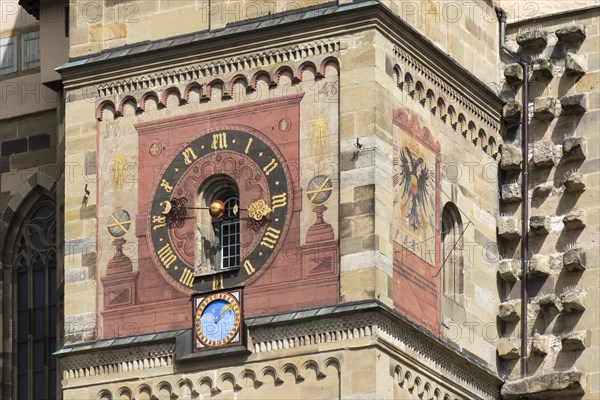 Astronomical clock at the tower of the church St. Michael