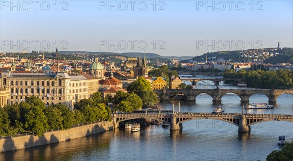 City view with bridges over the Vltava River