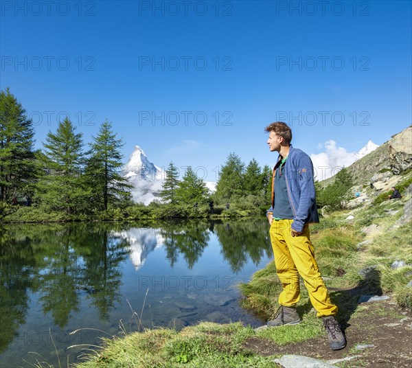 Hiker on Lake Grindij