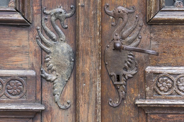 Historical door fittings in the old town