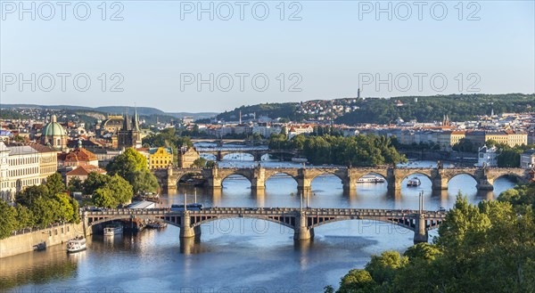 City view with bridges over the Vltava River