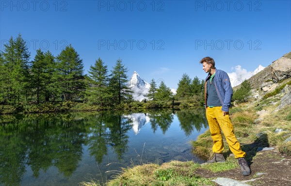 Hiker on Lake Grindij