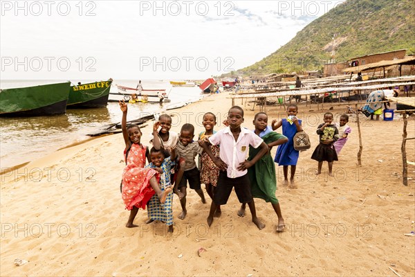 Happy children on the beach