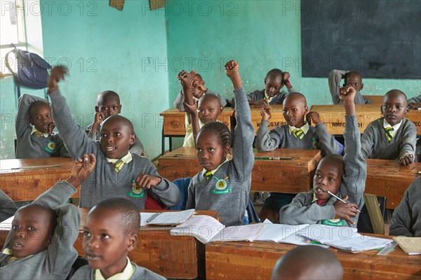 Pupils in the classroom teaching at the Primary School