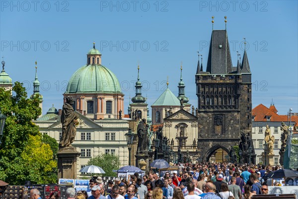 Crowd on the Charles Bridge