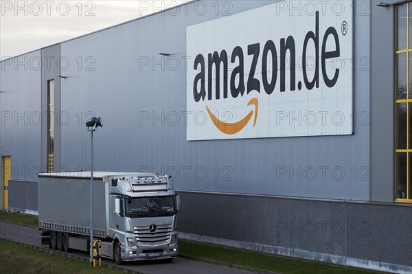 Trucks in front of Amazon logistics centre