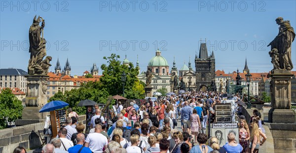 Crowd on the Charles Bridge