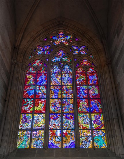 Stained glass windows in St Vitus Cathedral