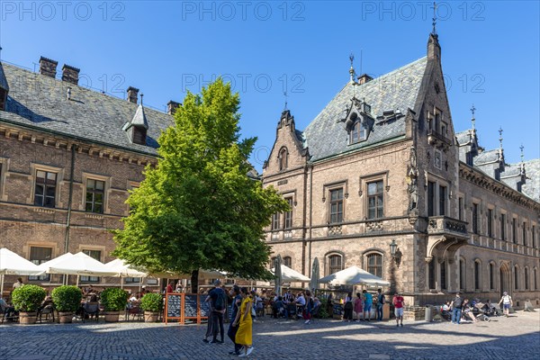 Lane with restaurant of Prague Castle