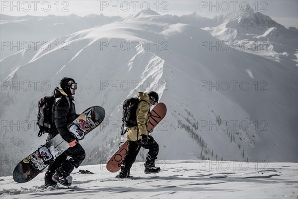 Snowboarder at Heli Snowboarding in the Himalayas